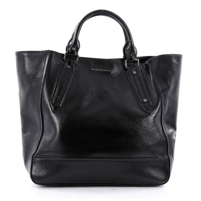 Burberry Somerford Large Black Patent Tote