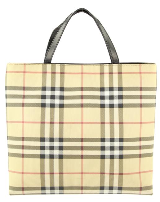Burberry Square Classic Check Beige Pvc Tote
