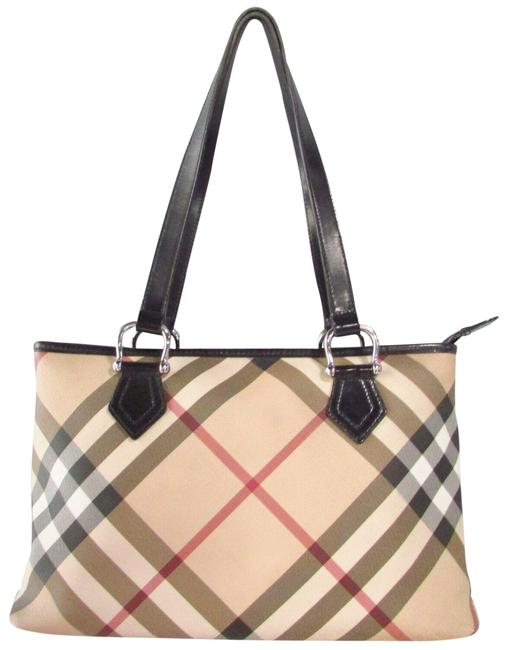 Burberry Stanton Nova Check Coated Canvas Tote