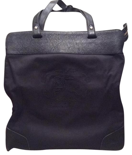 Burberry Stowell Roll Up Canvas and Leather Tote