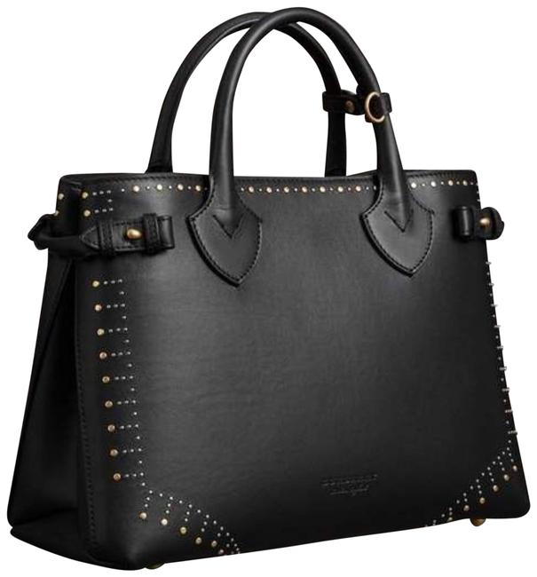 Burberry Studded Gold and Black Leather Tote