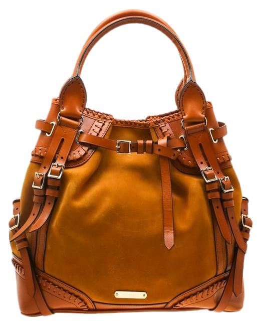 Burberry SuedeLeather Tan Suede Leather Tote