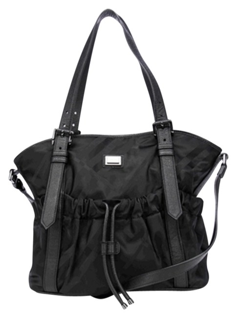 Burberry Bag Super Drawstring Black Nova Check Nylon Tote