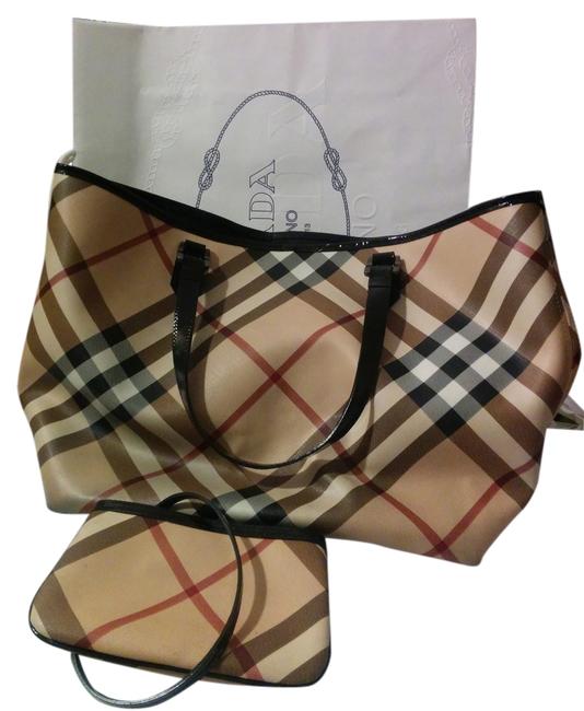 Burberry Super Nova Check Canvas Coated Tote