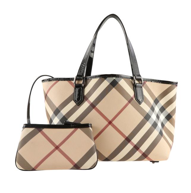Burberry Supernova Check Beige PvcLeather Tote