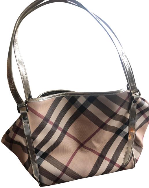 Burberry Supernova Check Canterbury Beige Leather Tote