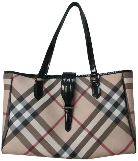 Burberry Supernova Check Coated Canvas Large Tote