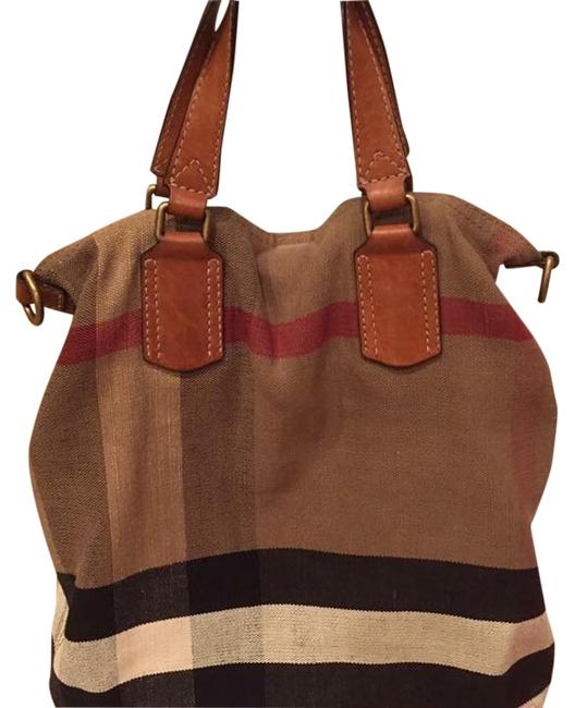 Burberry Susanna Brit Check Canvas N Leather Tote