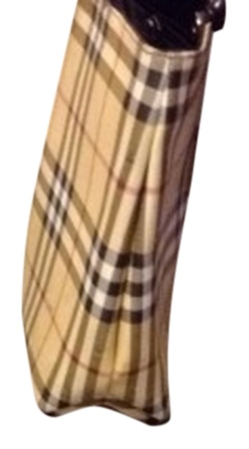 Burberry Tan Black and Red Tote