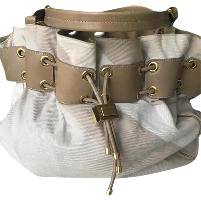 Burberry Tan LeatherCloth Tote