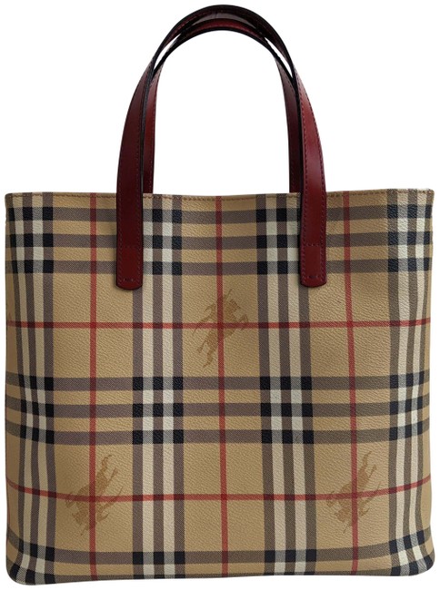 Burberry Tan Nova Check Coated Canvas Tote