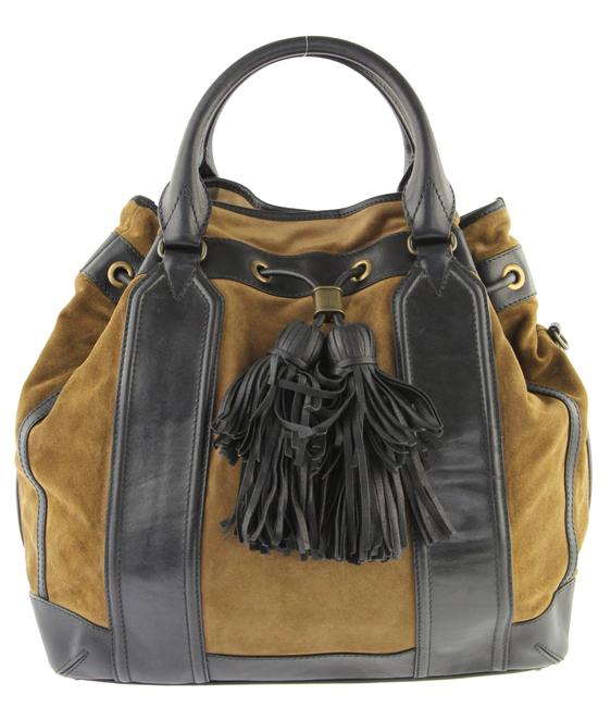 Burberry Tassel Brown Suede Leather Tote