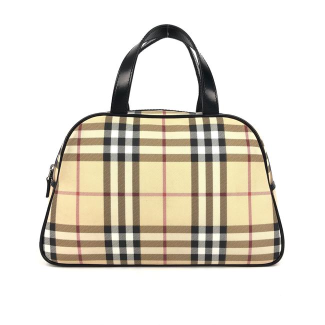 Burberry Top Handle Bag Womens Nova Check HandbagBeige Canvas Tote