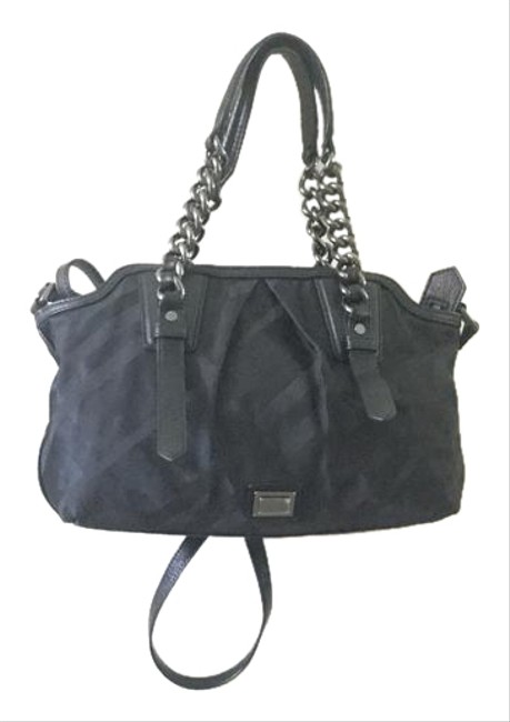 Burberry Torbitt Tonal Gunmetal Chain Black Tote