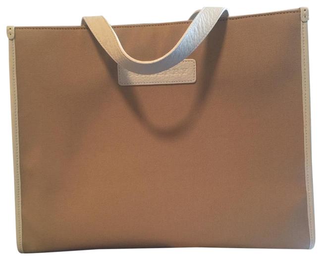 Burberry Unknown Cream Canvas and Leather Tote