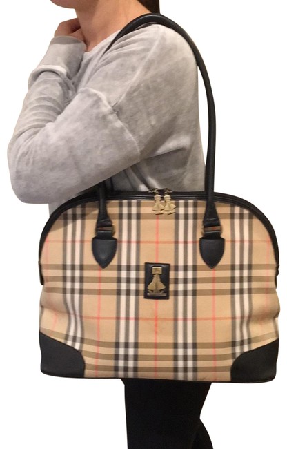 Burberry Vintage Large Rare Limited ?dition Black Canvas Tote