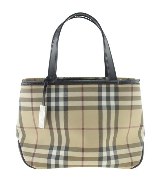 Burberry Vintage Mini Nova Check 167006 Beige Coated Canvas Tote