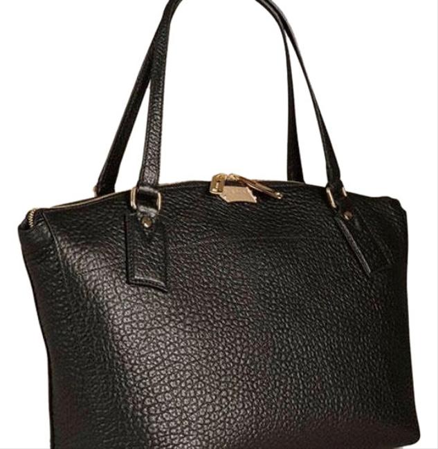 Burberry Welburn Grained Black Calfskin Leather Tote