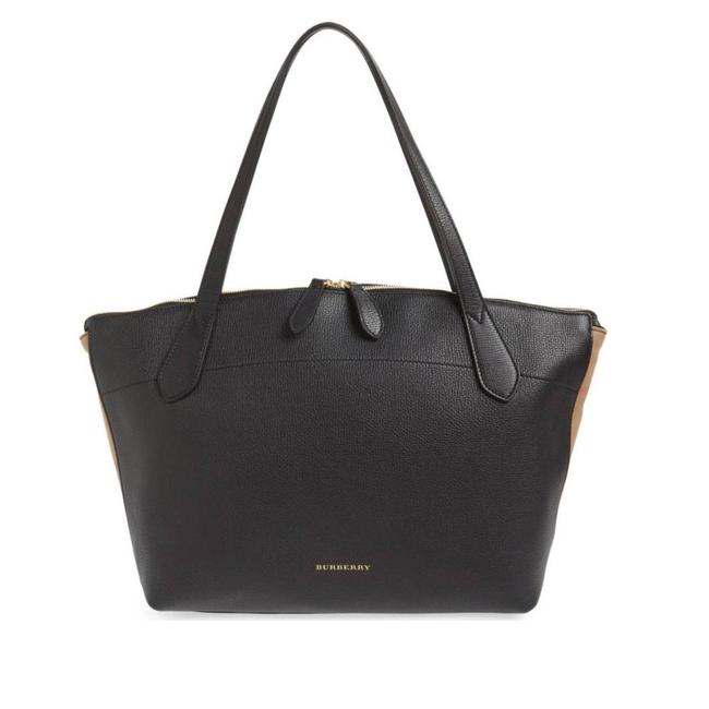 Burberry Bag Welburn Medium Check Black Leather Tote