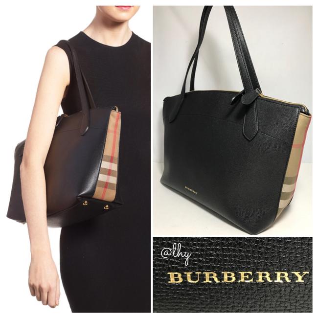 Burberry Welburn Predominantly Black Leather and Canvas Tote