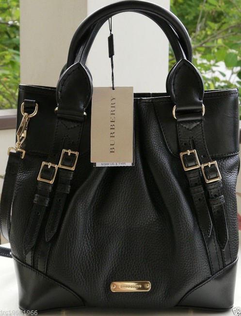 Burberry Whipstitch Msrp Black Leather Tote
