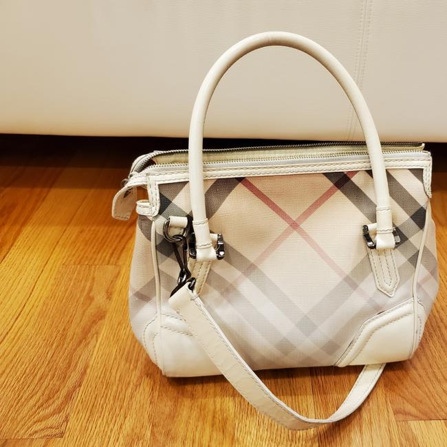 Burberry White Canvas Tote