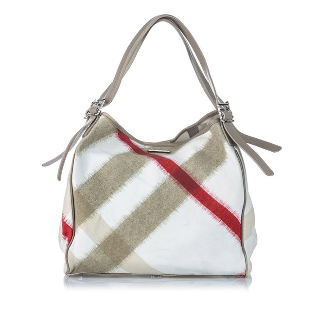 Burberry White Leather Tote