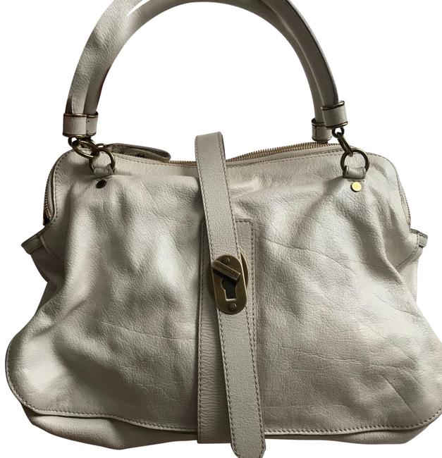 Burberry White with Rusted Copper Hardware Leather Tote
