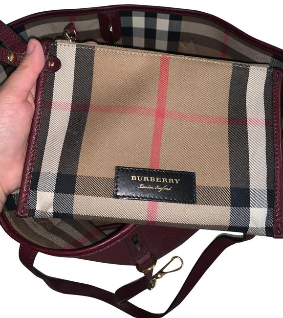 Burberry Wine Leather Tote