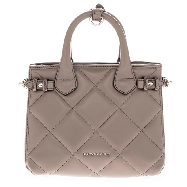 Burberry Womens Baby Banner Grey In Quilted Lambskin 4020359 Tote