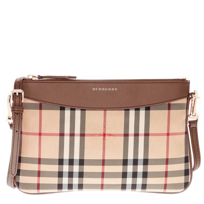 Burberry Clutch Womens Horseferry Check Peyton Brown 3982489 Tote