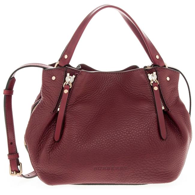 Burberry Womens Maidstone Small Check Detail Handbag Burgundy 4020481 Tote