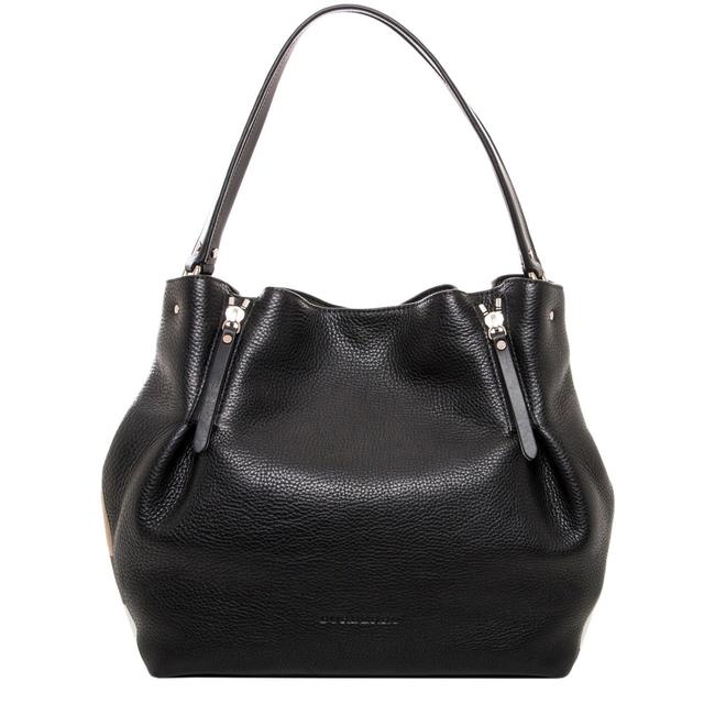 Burberry Womens Medium Maidstone Handbag Black LeatherCanvas Tote