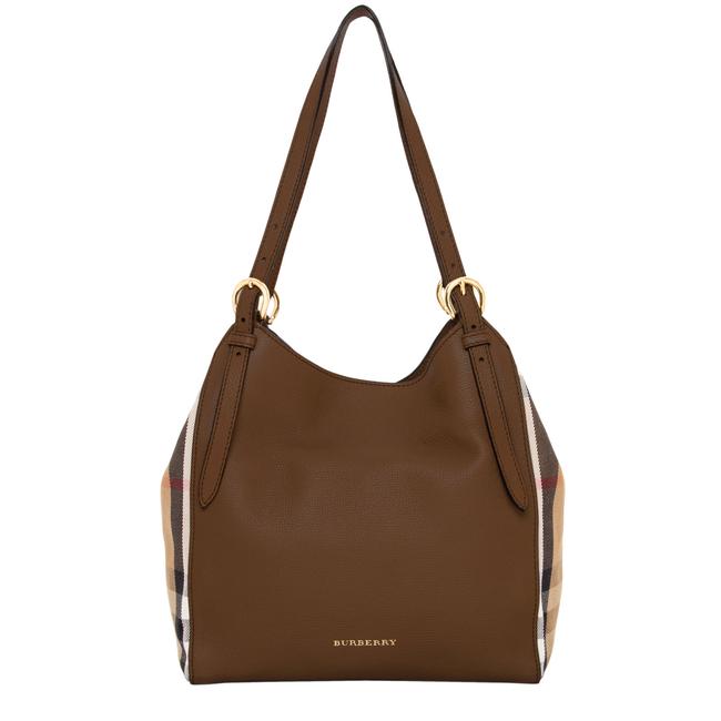 Burberry Womens Small Canter and House Check Tan Tote