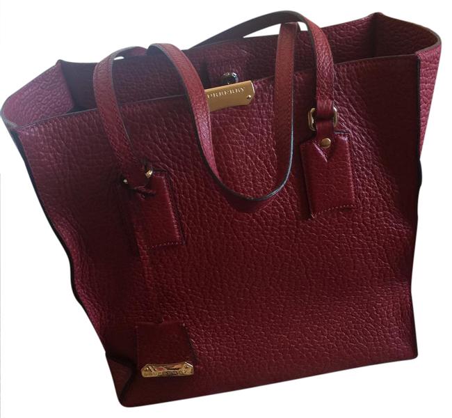 Burberry Woodbury Heritage Grain Deep Red Leather Tote