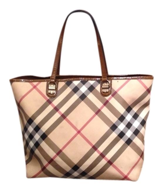 Burberry XL Brown Trim Tote