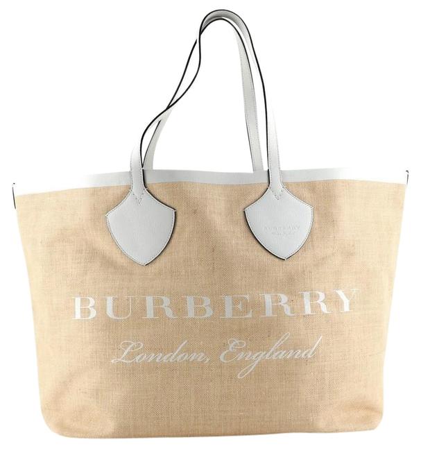 Burberry XL Giant Neutral Raffia Tote