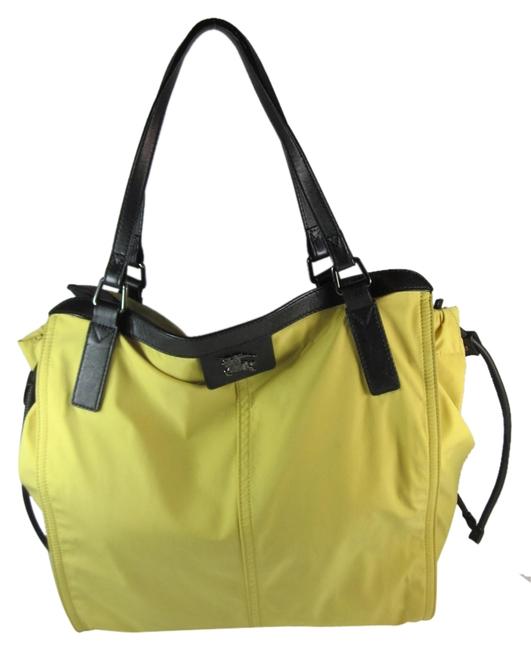 Burberry Bag Yellow Nova Check Large LeatherPolyester Tote