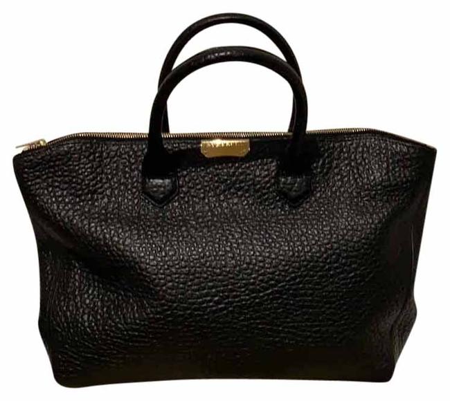 Burberry Zipper Black Leather Tote