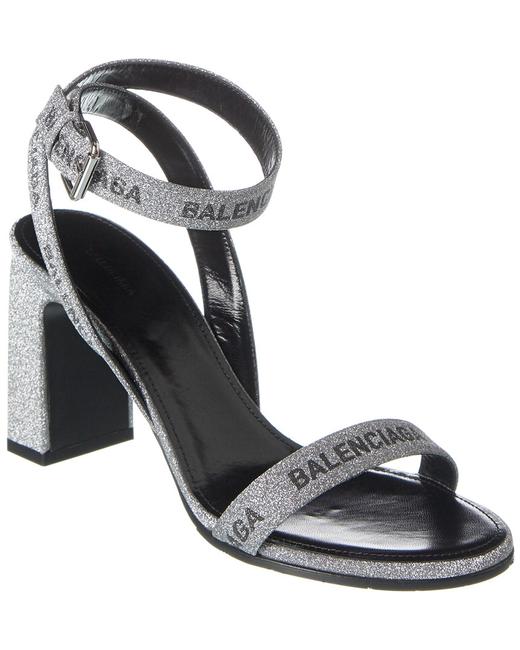 Balenciaga Allover Logo 80 Ankle Strap 616271 W2ah0 8010 Sandals