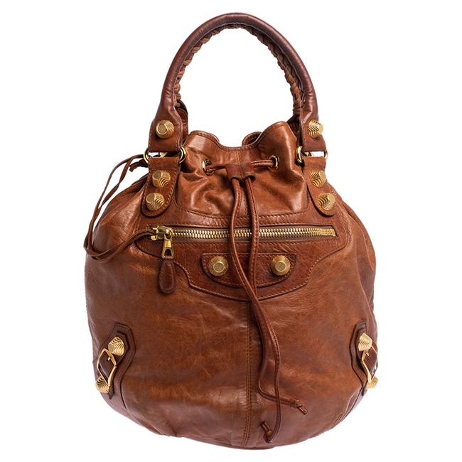 Balenciaga Automne Leather Ggh Pompon Hobo Bag