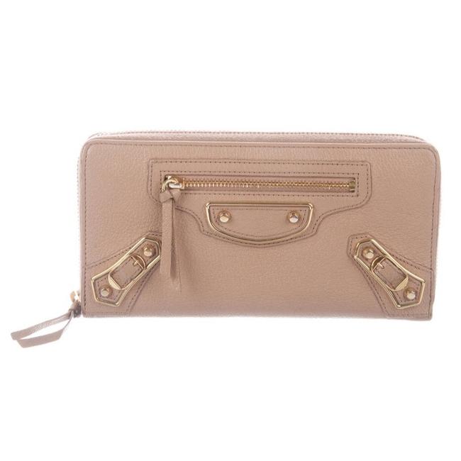 Balenciaga Beige Motocross Classic Zip Around Wallet