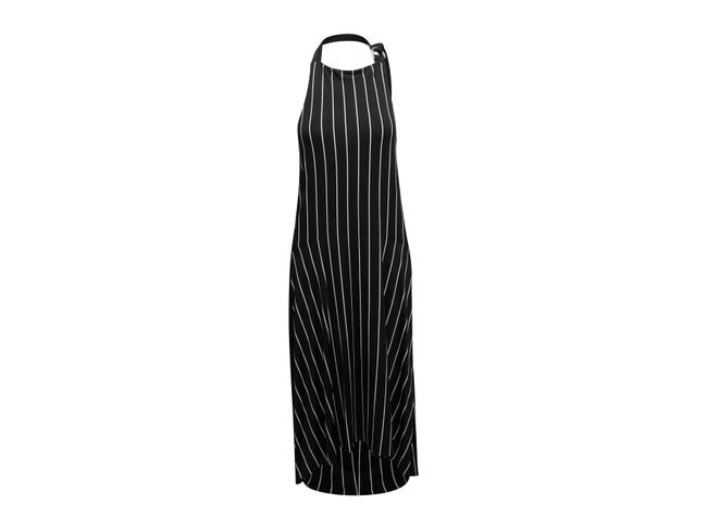 Balenciaga BlackWhite Striped Halter Long Casual Maxi Dress4 S