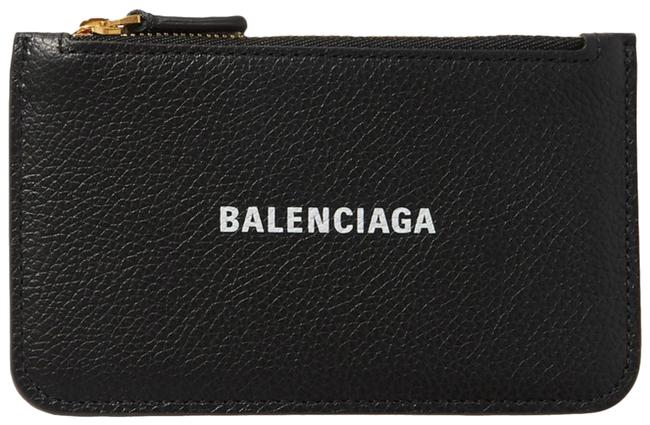 Balenciaga Black Cash Printed Textured leather Wallet
