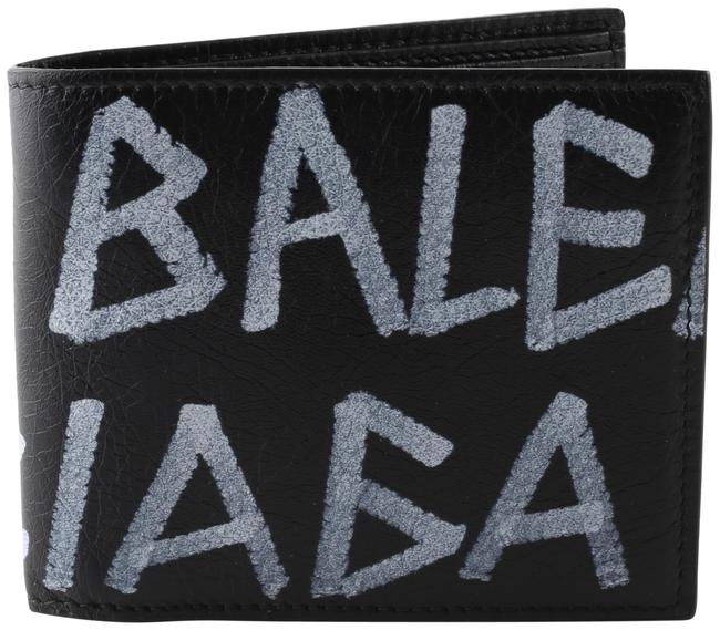 Balenciaga Black Graffiti Bifold Wallet