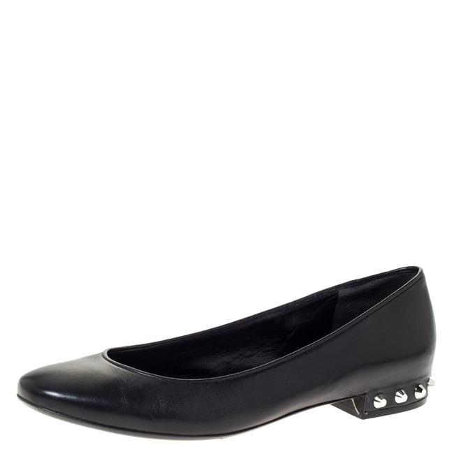 Balenciaga Black Leather Studded Ballet40 Flats