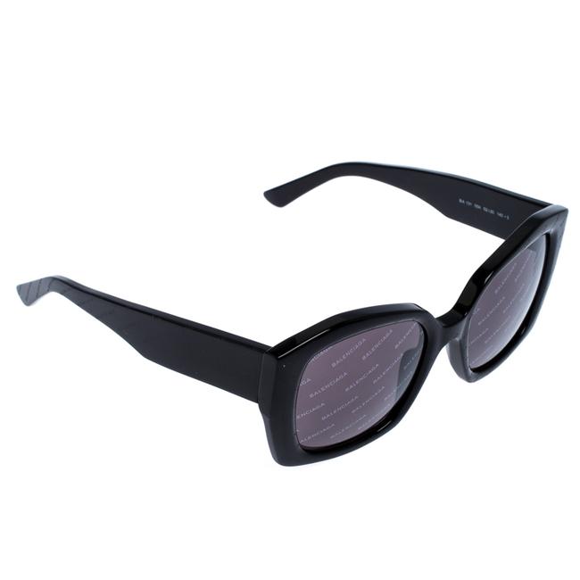 Balenciaga Black Logomania Square Sunglasses