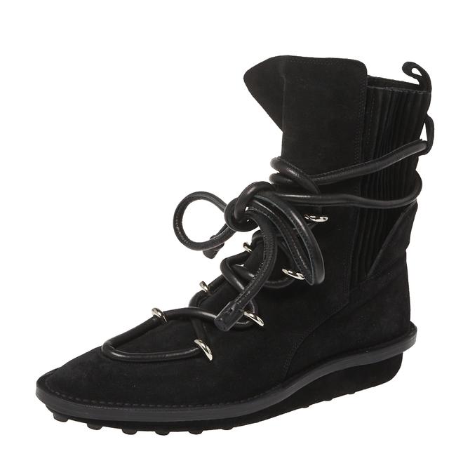 Balenciaga Black Suede Leather Snow Mountain Ankle Wrap39 BootsBooties