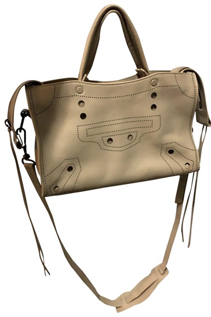 Balenciaga Blackout City Nude Leather Shoulder Bag