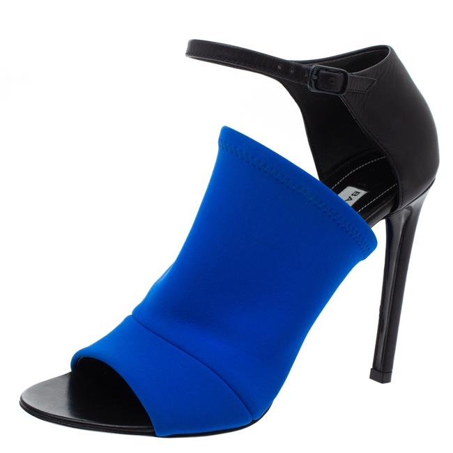 Balenciaga Blue Neoprene Glove Open Toe Ankle Strap37 Sandals